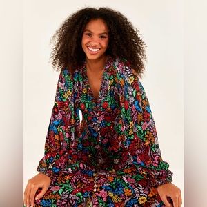 Farm Rio Tropical Garden Viscose MIDI Dress